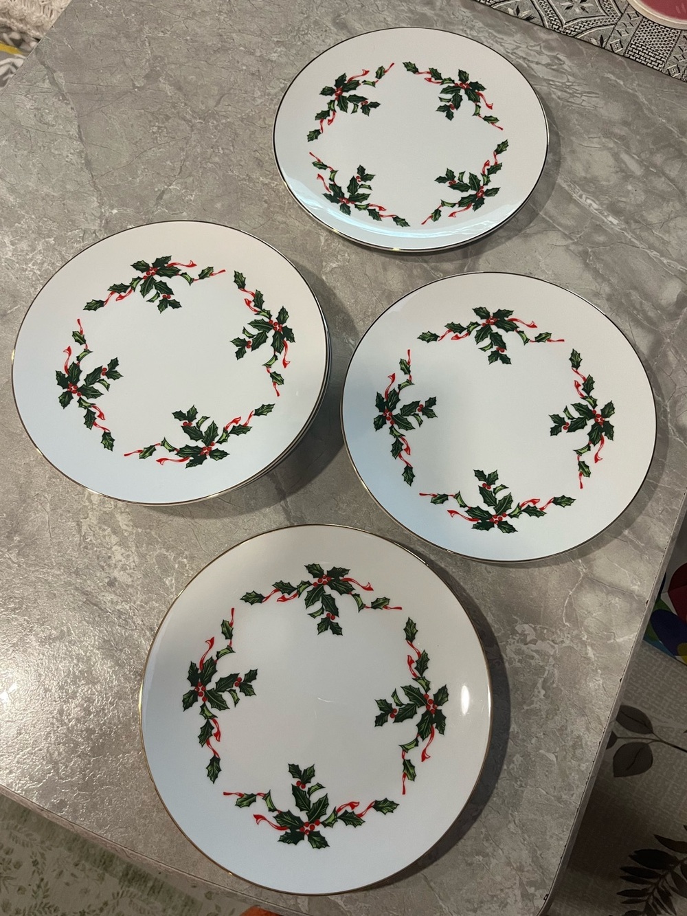 Vtg. Lefton China “Holiday Berry” Dinner Plate Set(6)